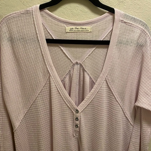 Free People We The Free Citrine Long Sleeve Thermal Top Size M In Lavender - Picture 3 of 12